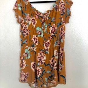 Short Sleeved Floral Romper